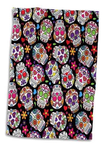 Toalla De Mano Con Diseño De Calaveras De Azúcar, Color Rosa