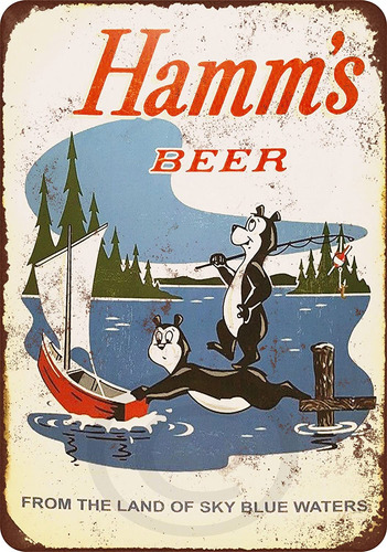 Custom Kraze 1956 Hamms Beer Bears Pesca Reproduccion Metal