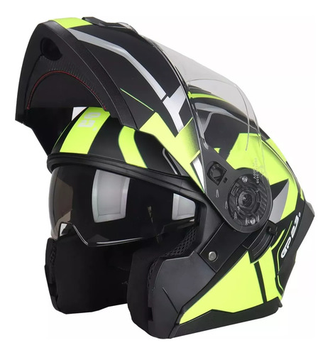Casco Moto Gp 23 Fl900 Rebatible Doble Visor Furius - Fas Color Amarillo Tamaño Del Casco M