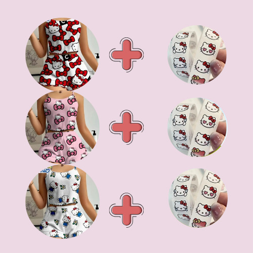 Pijama De Dos Piezas Hello Kitty, Blusa Y Short