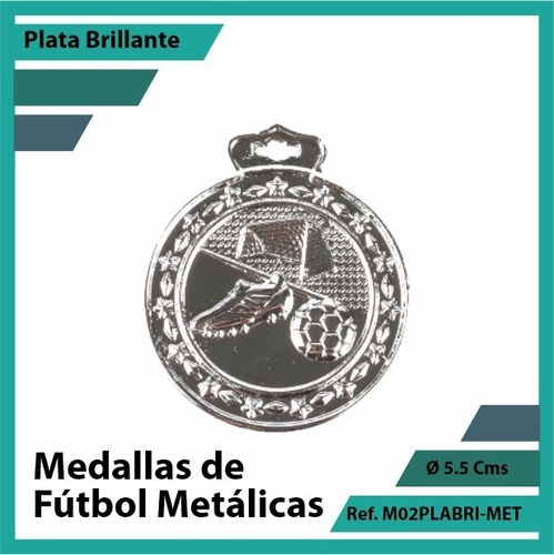 Medallas En Cali De Futbol Plata Metalica M02pla