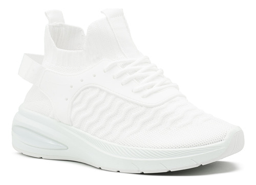 Tenis Para Dama Tipo Calcetin Deportivo Color Blanco