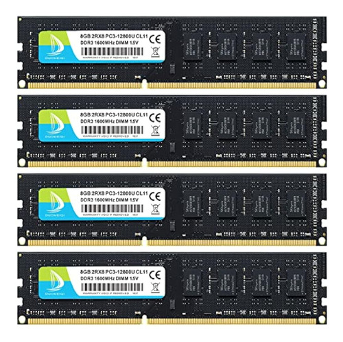 32gb (4x 8gb) Ddr3 1600mhz Dimm Ram Pc3-12800u Cl11 1.5v 240