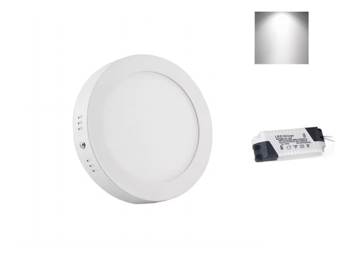 Foco Panel Plafón Led 18w Sobrepuesto Redondo Luz Frio