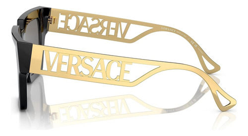 Lentes De Sol Versace Polarizados Ve4431 Gb181 Negros Dama Color De La Lente Negro Color De La Varilla Dorado Color Del Armazón Negro Diseño Classic