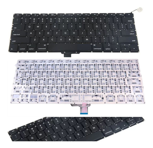 Teclado para portátil Apple Macbook Pro A1278 de color negro. Idioma: inglés, Estados Unidos, internacional.