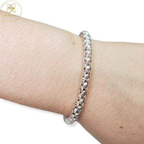 Imagen 4 de 6 de Pulsera Plata Redonda Tipo Ventanita X 19 Cm