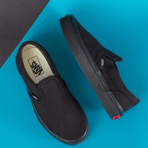 Tenis Vans Classic Slip On Y - Vn000zbuenr - Niños - Negro