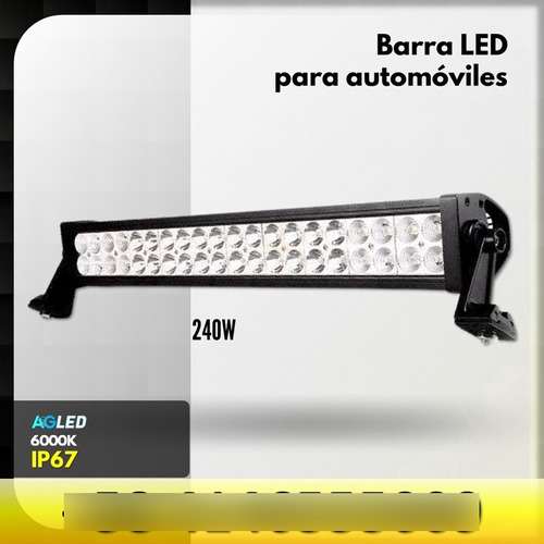 Barra Led Auto 41.5  240w Ip67 Flood Beam 106cm 12-24v