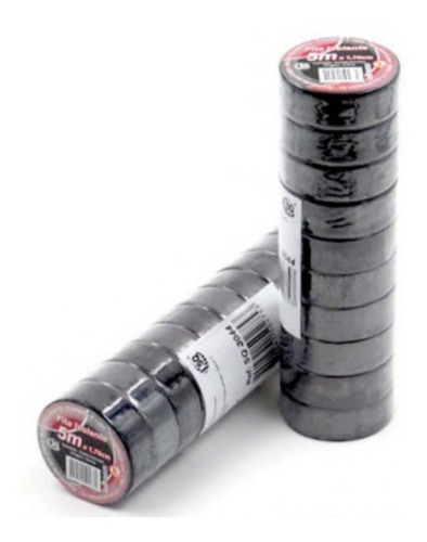 SqImpots kit 10 fita isolante anti chamas 5mx19mm cor preto