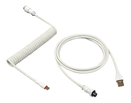 Cabo Coiled Teclado Mecânico Usb C Conector Aviador + Adapt