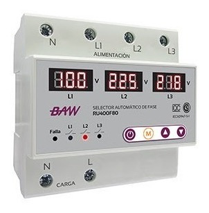 Imagen 3 de 9 de Selector Automático De Fase Protector De Tension Ru400f80