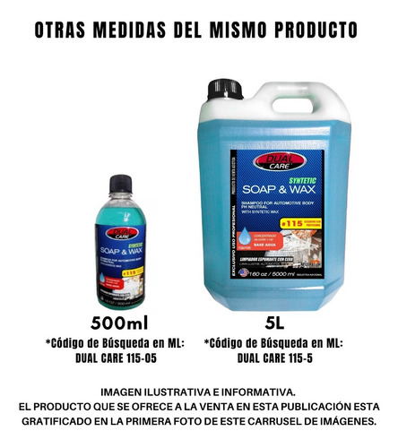 Imagen 2 de 10 de Limpiador Soap & Wax Sintética 500ml Concentrado 1:100
