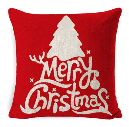 Imagen 8 de 10 de Kit 8 Fundas De Almohada De Lino Para El Día De Navidad