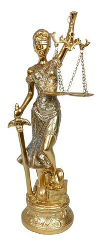 Dama Da Justiça Themis Balança Decorativa Resina 30 Cm Luxo