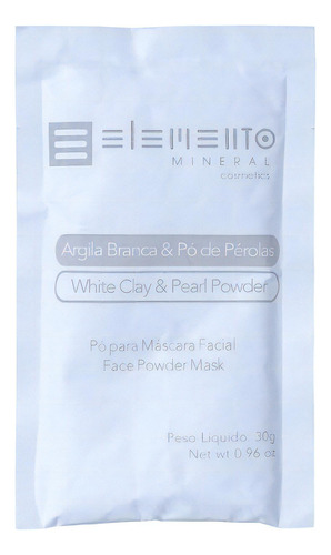 Máscara faciai para pele Elemento Mineral Argila Branca 30g y 30ml
