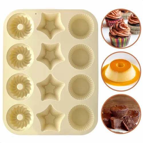 Assadeira de Silicone 3 Modelos Cupcake Bolo Empada Gelatina Branco — R$ 26,90 em Mercado Livre, 41% OFF