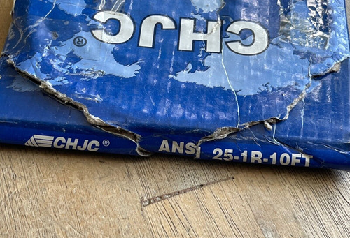 Chjc Ansi 25-1r 10' Roller Chain #25 Chain New Ssm