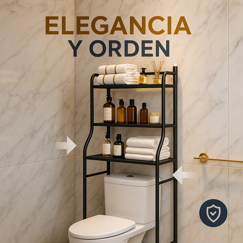 Mueble De Baño Sobre Water Estante Inodoro Los Gurises Negro