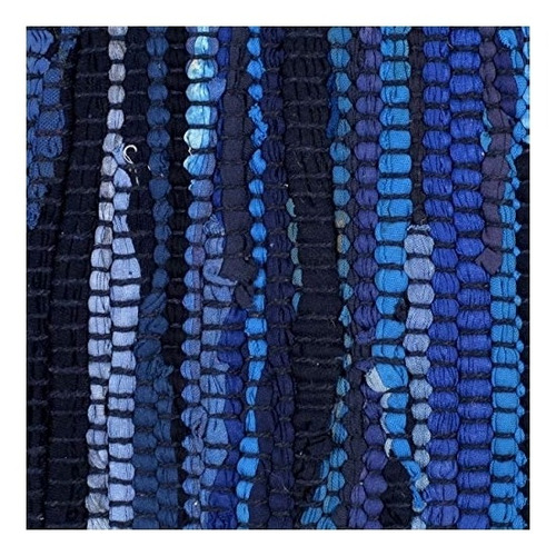 Alfombras De Baño Tejida A Mano Y Reversible Azul Marino