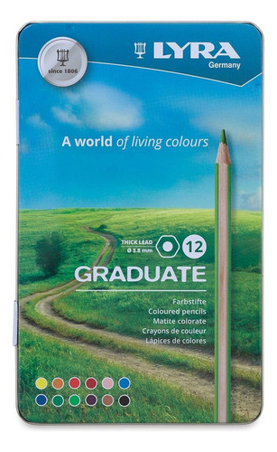 Lapices De Colores Lyra Graduate X12 Lata Serviciopapelero
