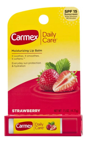 Carmex Lip Balm Daily Care Strawberry Frutilla 4.25 Grs