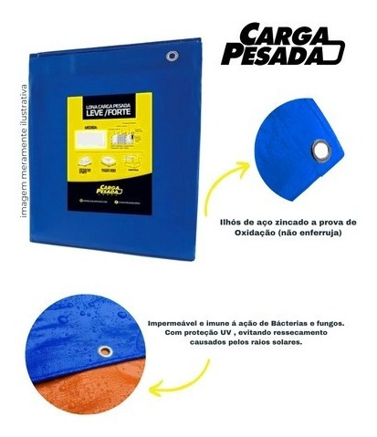Lona Azul 10x10 Cobertura Camping Tenda Telhado Obra