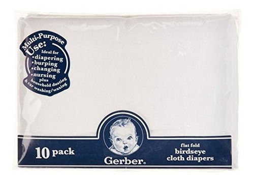 Pañales De Tela Gerber Birdseye Flatfold 10 Unidades