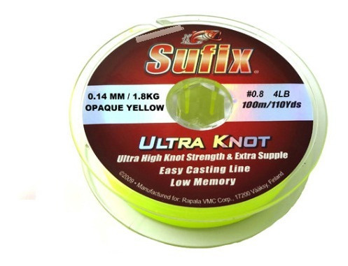 Tanza Nylon Sufix Ultra Knot 0,20mm X100m Pesca Baja Memoria
