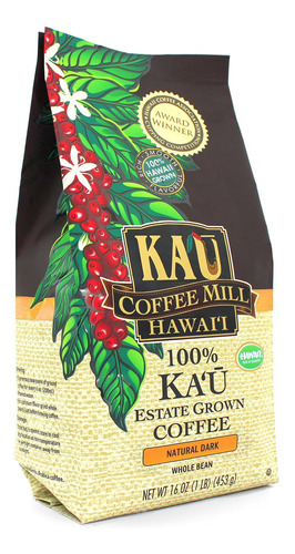 Café Ka'u De Grano Entero Oscuro Natural (16 Onzas), 100% Ha