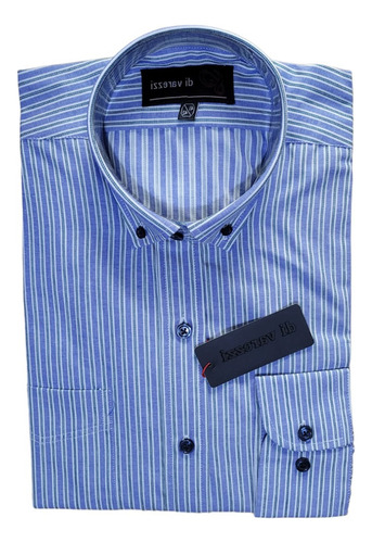 Camisa Di Varezzi Mang Larga Rayada Elegante Fina Confeccion