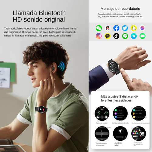 Auriculares Bluetooth 2 En 1 Para Reloj Inteligente Con Nfc