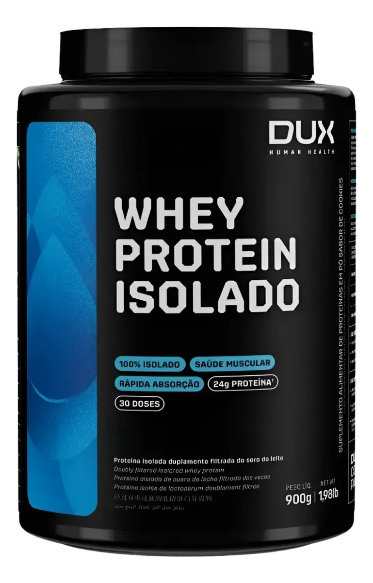Whey Protein Isolado Sabor Chocolate Pote 900g Dux Nutrition