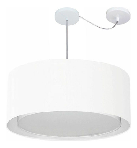 Lustre C/ Desvio De Centro Md-4311 Cupula Tec 60x30cm Branco 127/220V