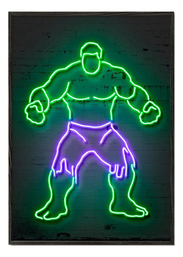 Letrero Led Neon En Acrilico De 3 Mm 40*33cm Hulk