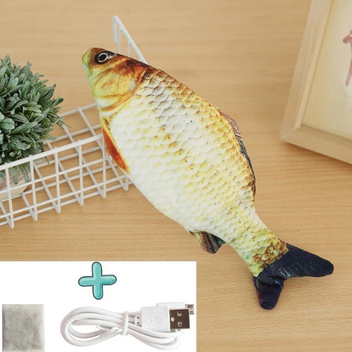 Pez Eléctrico Para Gatos Recargable Usb