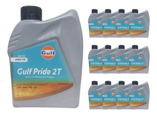 Aceite 2 Tiempo Gulf Jaso Pride Caja De 12 Und