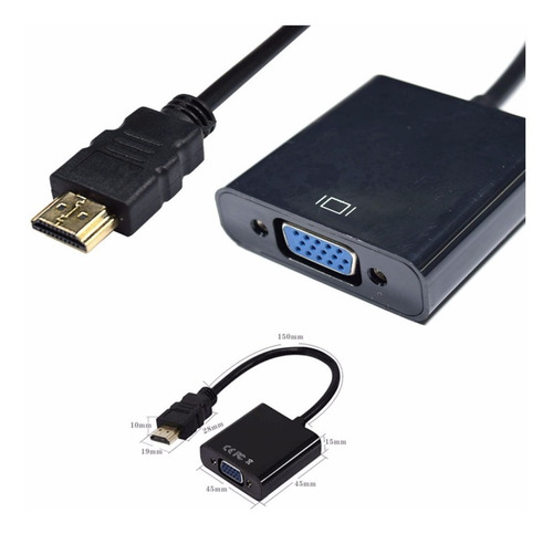 Cable Conversor Hdmi A Vga Video Proyector Ps3 1080p Gtía