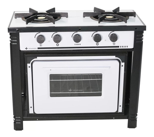 Fogão À Gás 2 Bocas Com Forno Linha Bravo Br2bf Venâncio Cor BR2BFBR - Branco