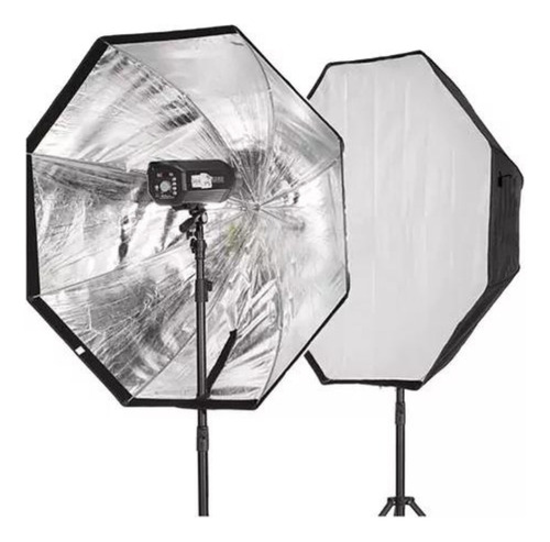 Kit Softbox Godox 80cm C/ Grid+tripe+suporte Duplo+ 2lâmpada
