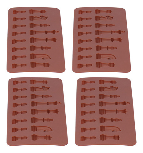 Molde De Silicona Con Forma De Ajedrez De 4 Piezas Para Past
