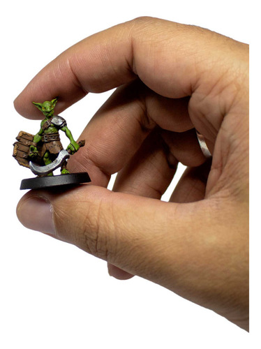 Goblin Fighter - Miniatura Com Pintura Para Rpg Cor Verde-escuro