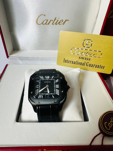 Reloj Cartier Automático Negro Fullset Para Hombre