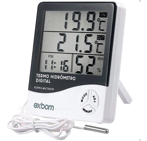 Termo-higrômetro Relógio Digital Umidade Temperatura Ar