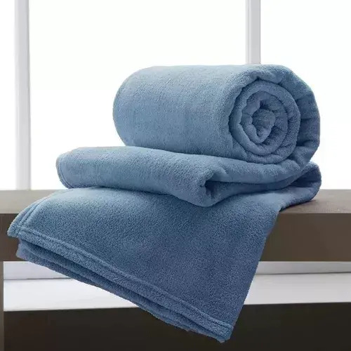Cobertor Mantinha Microfibra Casal Manta Macia Quentinha Casa Laura Enxovais Cor Lisa Azul Índigo