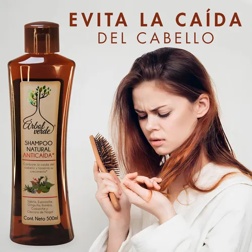 Shampoo Natural Anticaída Para El Cabello Árbol Verde 500ml
