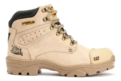 Bota Masculina Em Couro Caterpillar Reforçada E Impermeável