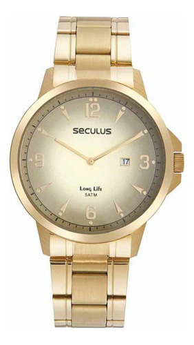 Relógio Seculus 44128gpsvda3 Masculino Dourado 39mm