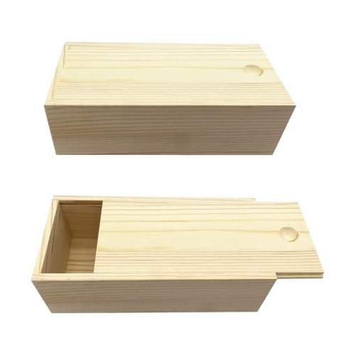 2 Piezas De Cajas De Madera Inacabadas De 7.9''x3.9''x2...