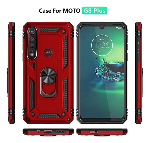 Funda Anillo Moto G8 Plus O G8 Play Uso Rudo Antigolpes